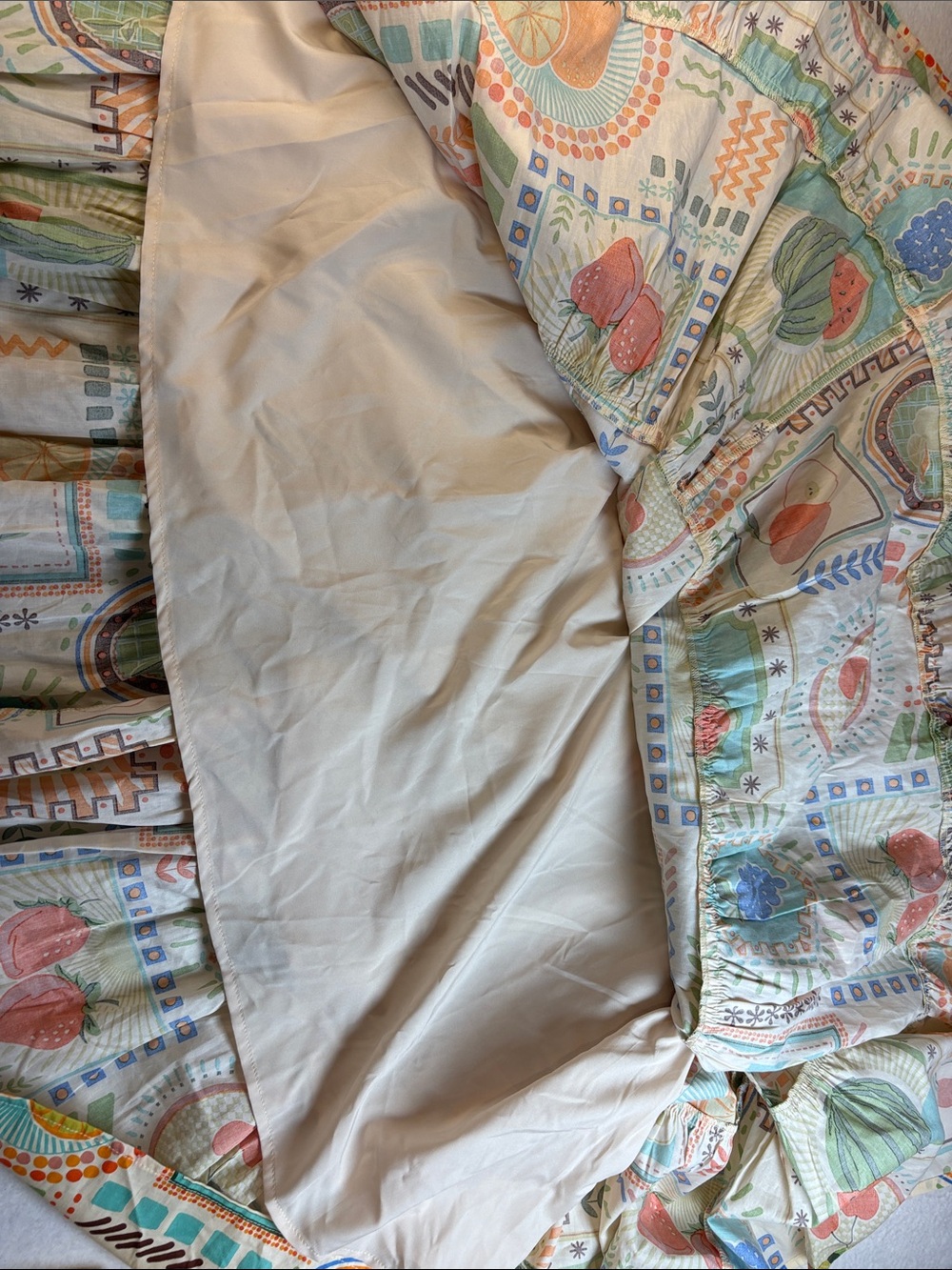 Moon River Cream Maxi Dress with Orange, Green & Blue Print - Picture 8 of 8